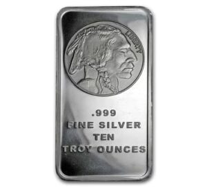 10 oz Silver Bar - .999 Fine Silver (Buffalo)