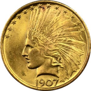 $10 Indian Head St Gaudens AU-BU