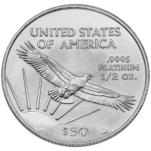 1/2 oz Platinum Eagle Reverse