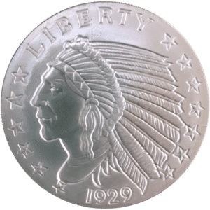 2 oz Silver Round Incuse Indian