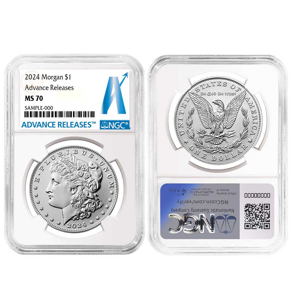 2024 Morgan and Peace Silver Dollar Set NGC MS70 | Advance Releases Label Morgan