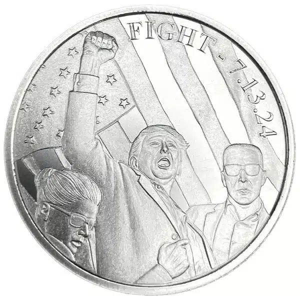 1 oz Trump Fight Silver Round .999 Fine 1 oz Trump Fight Silver Round .999 Fine