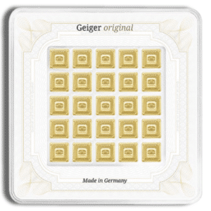25 x 1 Gram Geiger Gold Bar - Multicard (In Assay)
