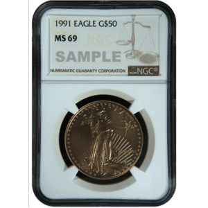 1991 1 oz Gold American Eagle NGC MS69