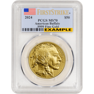 2024 1 oz Gold Buffalo MS70 PCGS First Strike | Flag Label