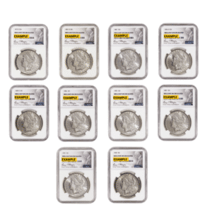10 Coin Morgan Silver Dollar Set NGC G.T. Morgan Label (Pre-1921)