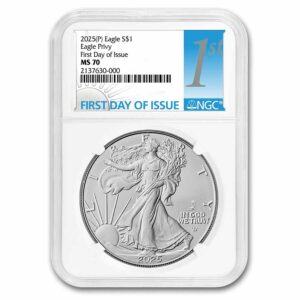 2025 (P) Eagle Privy - 1 oz Silver American Eagle MS70 First Day