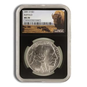 2001-D Silver Buffalo Commemorative - NGC MS70 (Black Core)