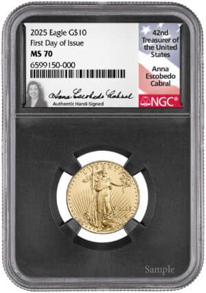 2025 $10 Gold American Eagle - Anna Cabral First Day of Issue Limited Edition