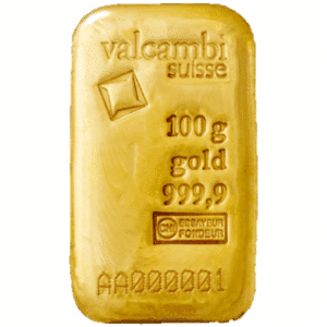 100 GRAM GOLD BAR VALCAMBI CAST