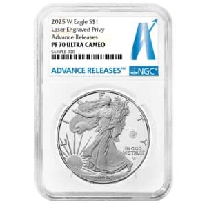 2025-W Silver Eagle Laser Engrave Privy NGC PF70 Advanced Release Collectible | FMR Gold