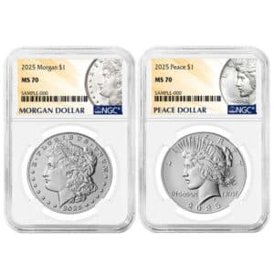 2025 Morgan and Peace Silver Dollar Set NGC MS70
